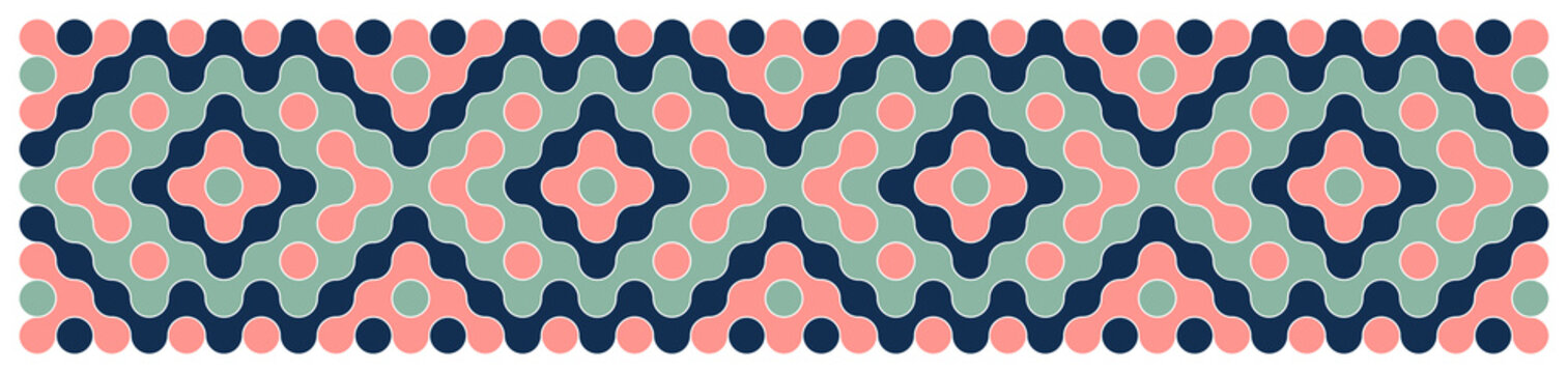 Multicolor truchet tiling connections illustration