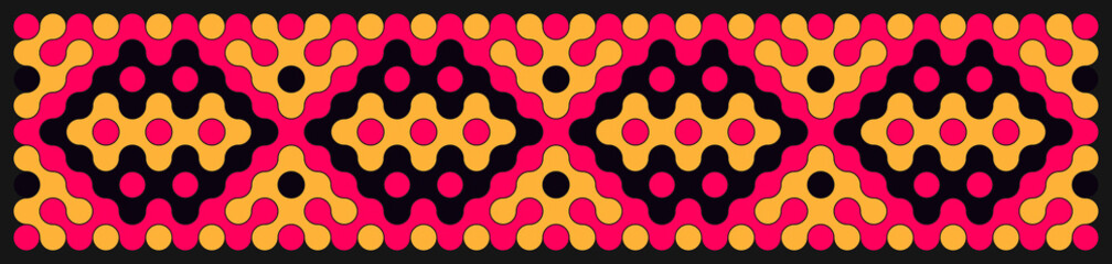 Multicolor truchet tiling connections illustration