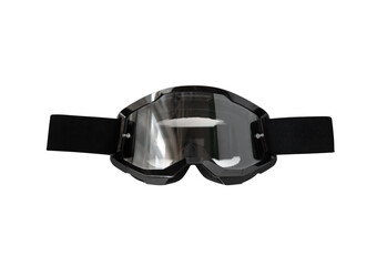 Mountain bike mask with transparent lens isolated on white background