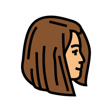 Blunt Bob Hairstyle Color Icon Vector. Blunt Bob Hairstyle Sign. Isolated Symbol Illustration