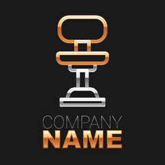 Line Office chair icon isolated on black background. Colorful outline concept. Vector