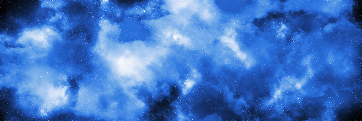 Space background with stardust and shining stars. Realistic cosmos and color nebula. Colorful galaxy. 3d illustration