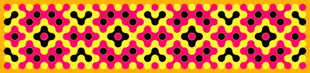 Multicolor truchet tiling connections illustration