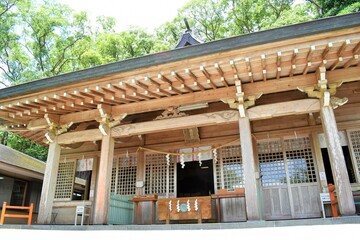 奄美大島、高千穂神社、境内、参道、真夏日