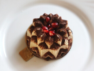 Vegan 'Tiramisu' cake on a plate