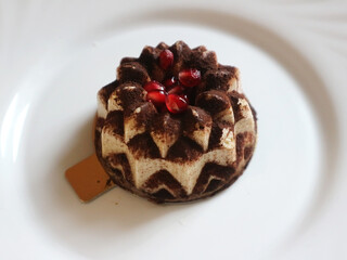 Vegan 'Tiramisu' cake on a plate