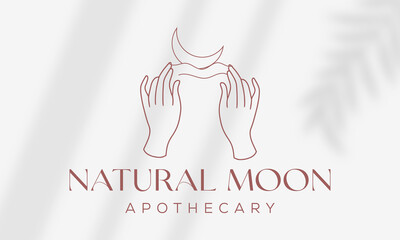 Botanical Floral element Hand Drawn Logo with Wild Flower and Leaves. Logo for spa and beauty salon, boutique, organic shop, wedding, floral designer, interior, photography, cosmetic.