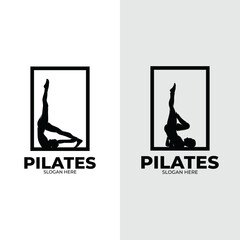 Set of pilates logo design - obrazy, fototapety, plakaty