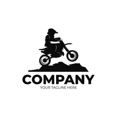 Kids Motocross Logo Design Template