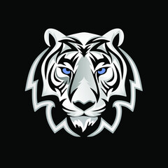 Tiger head silhouette, vector. emblem tiger vector illustration