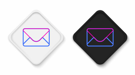 Line Mail and e-mail icon isolated on white background. Envelope symbol e-mail. Email message sign. Colorful outline concept. Vector