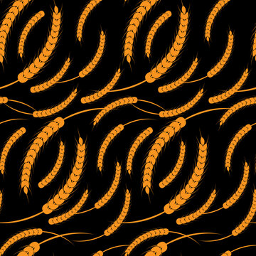 Seamless pattern ears of wheat on a background