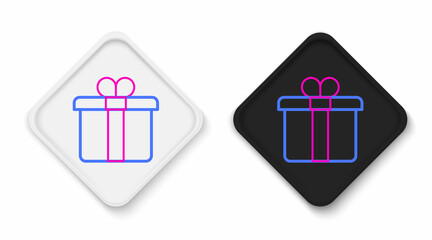 Line Gift box icon isolated on white background. Merry Christmas and Happy New Year. Colorful outline concept. Vector