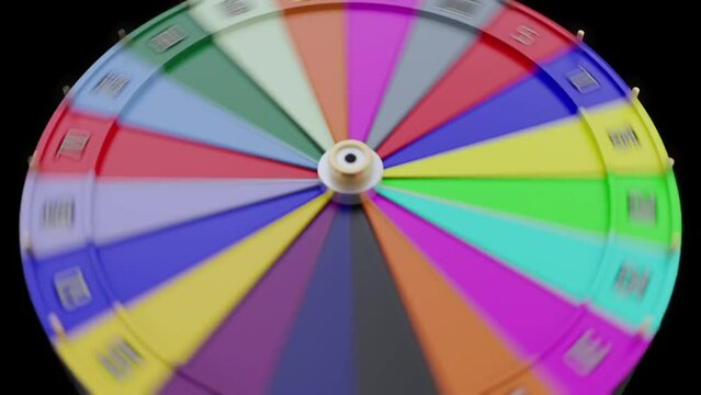 Wheel of Fortune and 5 Percent symbol. Games of chance and winning percentage concept. 3D Render Video