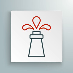 Line Oil rig icon isolated on white background. Gas tower. Industrial object. Colorful outline concept. Vector