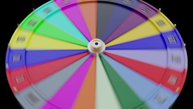 Wheel of Fortune and 50 Percent symbol. Games of chance and winning percentage concept. 3D Render Video