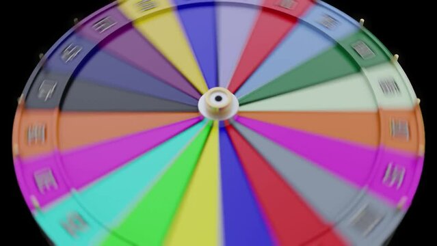 Wheel of Fortune and 75 Percent symbol. Games of chance and winning percentage concept. 3D Render Video