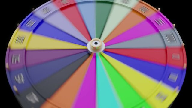 Wheel of Fortune and 90 Percent symbol. Games of chance and winning percentage concept. 3D Render Video