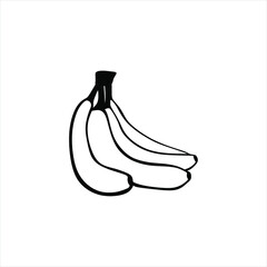 Banana line illustration. Fresh, ripe, crop. Fruit concept. Vector illustration can be used for topics like food, ingredient, gardening