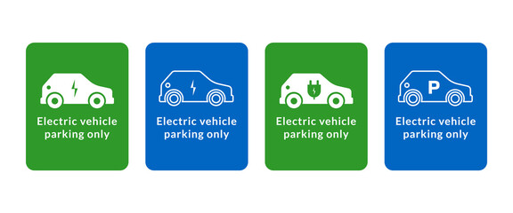 Electric vehicle parking only signboard