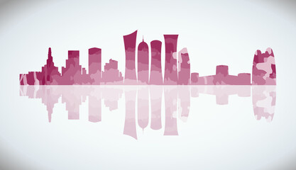Obraz premium Qatar- Doha skyline vector