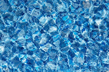 Photography of textured copy space with no people picture structured by different element of beautiful pieces of blue glass smooth as wall or floor surface.