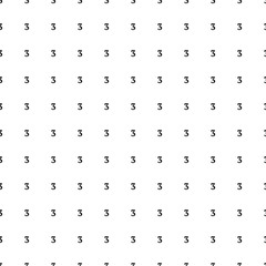 Square seamless background pattern from geometric shapes. The pattern is evenly filled with small black number three symbols. Vector illustration on white background