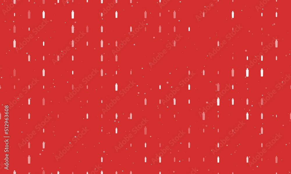 Poster seamless background pattern of evenly spaced white shampoo symbols of different sizes and opacity. v