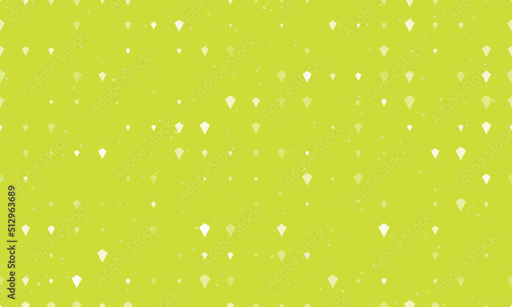 Poster seamless background pattern of evenly spaced white kite symbols of different sizes and opacity. vect