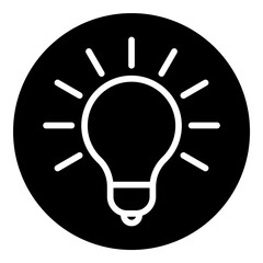 Bulb Light Idea Flat Icon Isolated On White Background