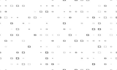 Seamless background pattern of evenly spaced black football goal symbols of different sizes and opacity. Vector illustration on white background