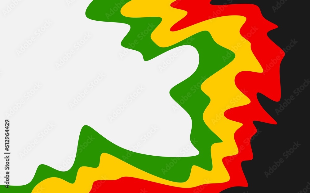 Poster abstract background with colorful wavy line pattern and with some copy space area and with jamaican 