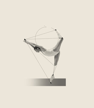 dancer pose geometric lines monochrome clip art preview