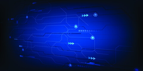 Vector illustrations of Futuristic blue digital vision and perspective.Digital innovation technology concepts.