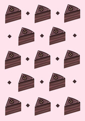 Dark chocolate cake vector wallpaper for graphic design and decorative element