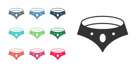 Black Necklace icon isolated on white background. Set icons colorful. Vector