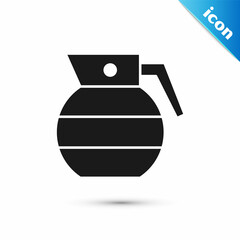 Grey Hand grenade icon isolated on white background. Bomb explosion. Vector