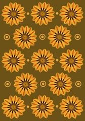 Yellow gazania flower vector wallpaper for graphic design and decorative element