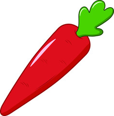Fresh Single Carrot Vector Illustration