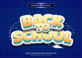 Back To School - 3d modern style editable text effect