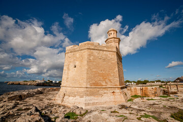Castell de Sant Nicolau, siglo XVII. Puerto de Ciutadella.Menorca.Balearic islands.Spain.