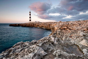 Faro de Cap d´Artrutx , año1858.Cabo de Artrutx. Ciutadella.Menorca.Balearic islands.Spain.
