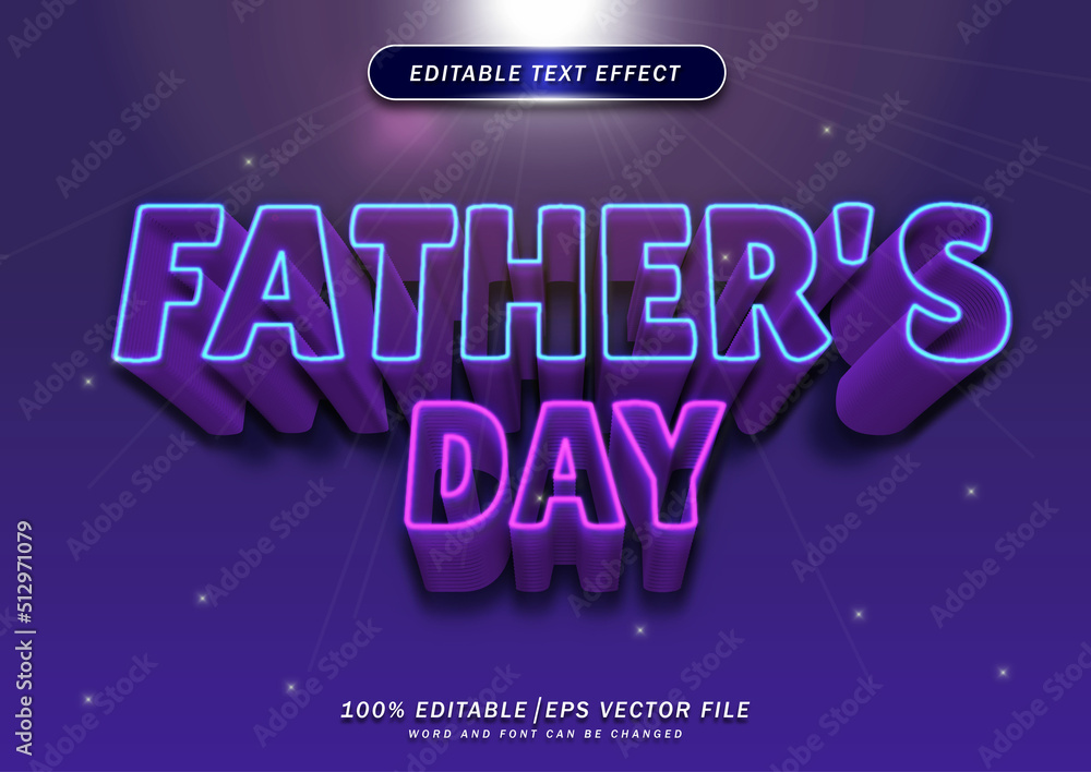 Poster father's day text editable effect. elegant style effect