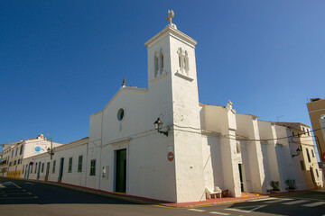 Iglesia de Fornells (1783). Bahia de Fornells.Menorca.Illes Balears.España.