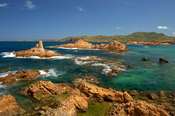 Escullar de Pregonda, Cala Pregonda, Menorca, Biosphärenreservat, Balearen, Spanien.