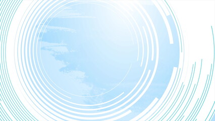 Blue white grunge geometric background with round lines