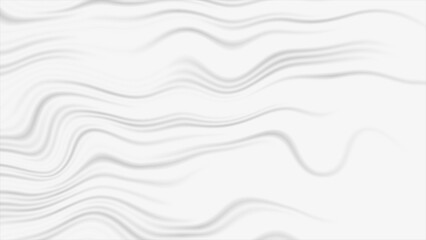 White curved smooth wavy lines abstract background