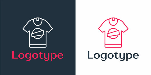 Logotype line T-shirt icon isolated on white background. Logo design template element. Vector
