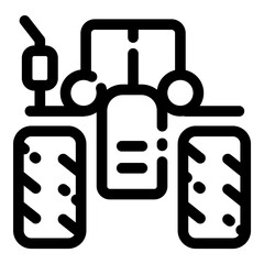 Tractor Flat Icon Isolated On White Background