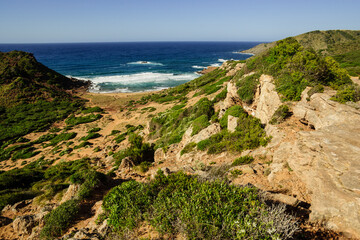 Fototapeta na wymiar Playa del Pilar, Ferreries, Menorca, Islas Baleares, españa, europa.